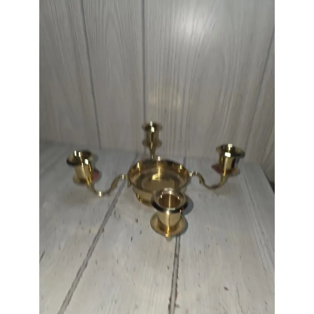 Vtg 90s Partylite Winchester 4 Candle Holder Solid Brass Lacquer Finish Regency - Picture 2 of 7